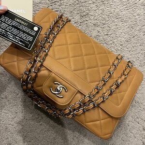 Chanel Large Coco Rider Flap bag in Caramel Tan Brown